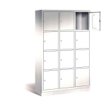 Schließfachschrank mit Stahlblechsockel, B/H/T 122,5x195x50, 3x4 Fächer 